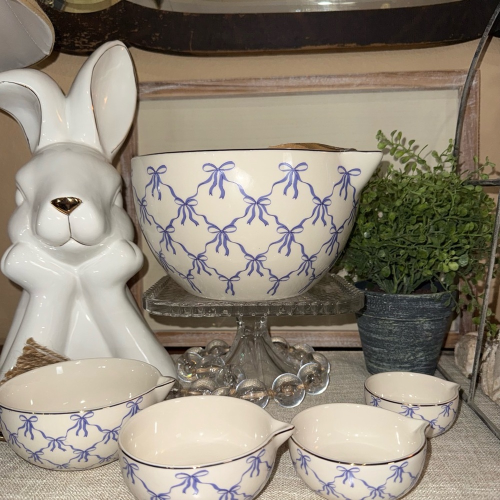 Elegant Bow Mixing Bowl Set Thyme & Table